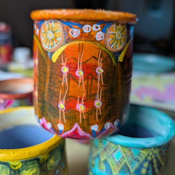 Hand Painted Ceramic Jar & Lid: CITRUS - Picture 4 of 6